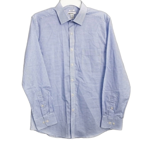 Bar III Mens Slim Fit Stretch Stripe Button Down Career Shirt, Blue/White sz M - Picture 1 of 4